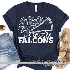 Falcons CHEER screen print transfer, WHITE, t-shirt transfer, Ready to ship screen print, sports transfer H-2