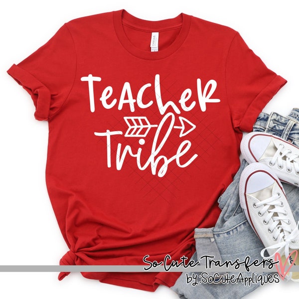 Teacher Tribe ARROW screen print transfer, t-shirt transfer--NOT a digital file-- teacher transfer, school screen print G-41