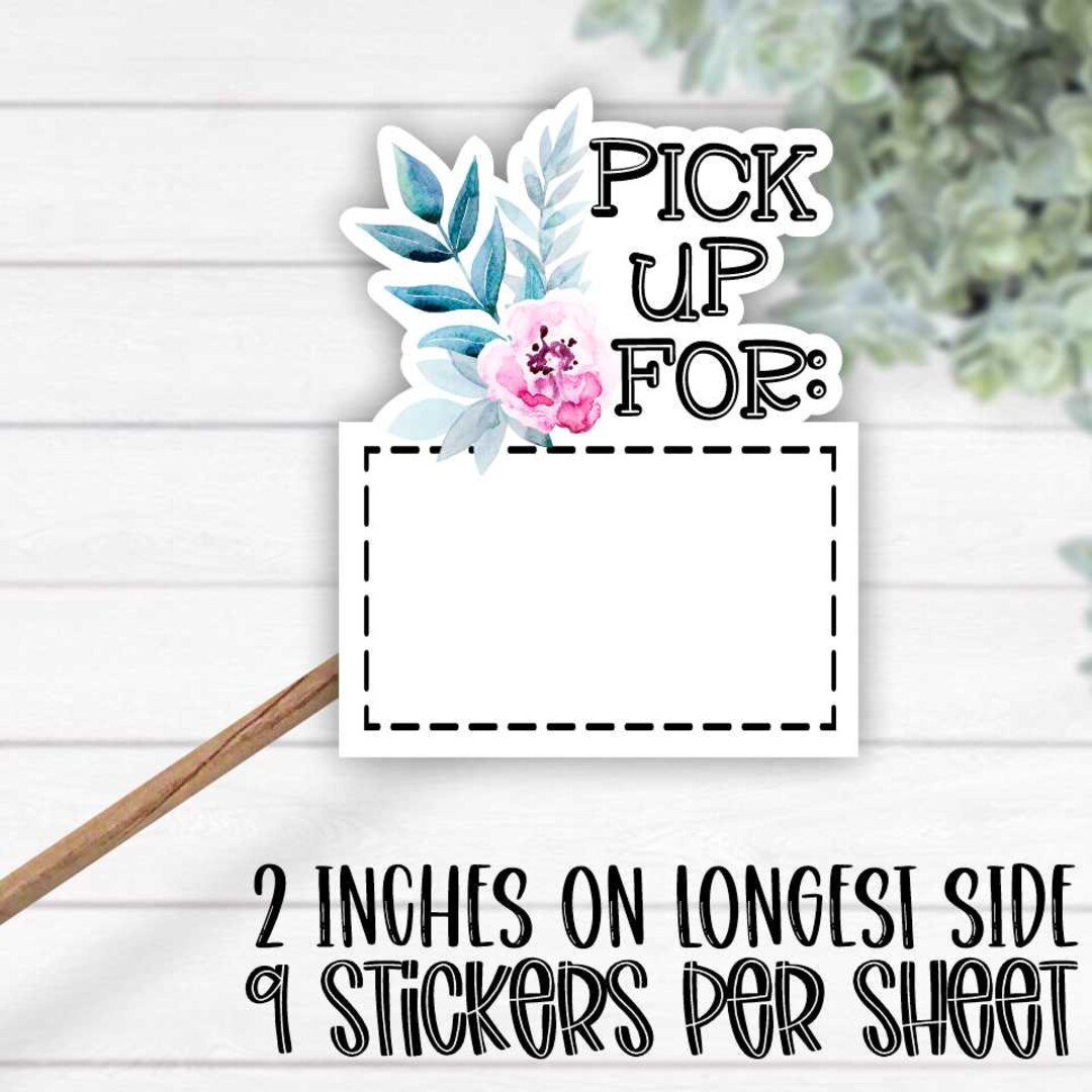 Floral Pick up for Stickers, Waterproof Vinyl Small Business Stickers ...