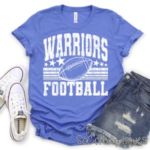 WARRIORS retro football transfer, you pick color DTF transfer, football mom, Back to school, football transfer, N0T a digital file