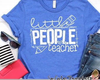 Little People Teacher Screen Print Transfer (NOT a Digital File)