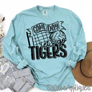Game Day TIGERS volleyball DTF transfer, you pick team color, mascot transfer, volleyball mom, N0T a digital file, Ready to Press