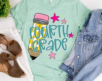Fourth Grade DTF Transfer, Back To School, Teacher Shirt