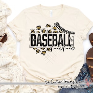 Baseball Mama LEOPARD screen print transfer, high heat , t-shirt transfer--NOT a digital file-- Baseball mama screen print , E-58