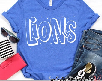 Lions, DTF transfer, WHITE, t-shirt transfer--NOT a digital file-- Team Prints, G-21