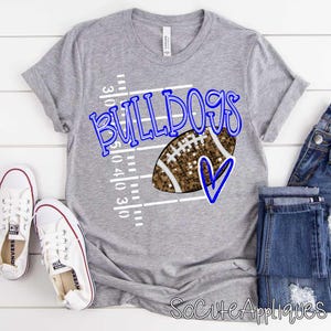 BULLDOGS Mascot transfer, you pick color DTF transfer, football mom, Back to school, football transfer, N0T a digital file, Ready to Press