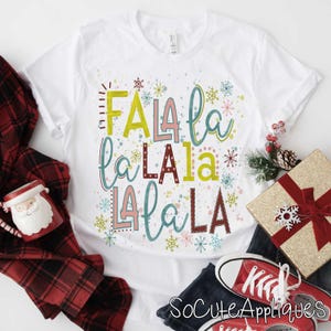 Fa la la la la DTF transfer, Christmas transfer, N0T a digital file, Christmas design, Ready to Press DTF-1695