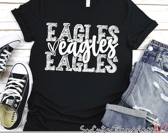 Eagles screen print transfer, t-shirt transfer, --NOT a digital file--, sports screen print, mom transfer W-85