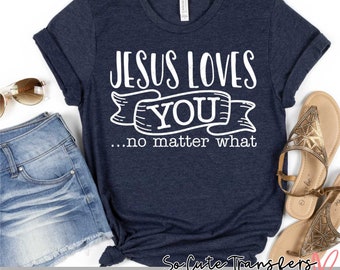 Jesus Loves You DTF transfer, Christian T-Shirt Design