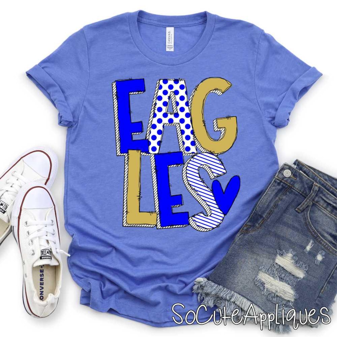 Eagles Preppy Block DTF Transfer, Sports Fan Apparel - Etsy