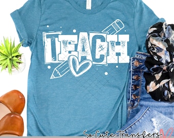 Teacher Block DTF transfer, Heat Press Design