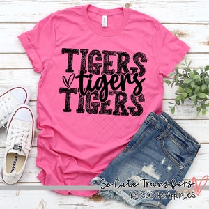 Transferencia para camiseta de los Tigers, color negro, para adultos (NO es un archivo digital) - W-105