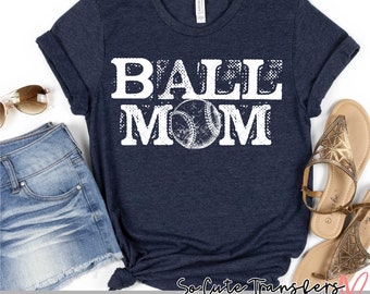 Ball Mom DTF transfer, Baseball T-Shirt Transfer