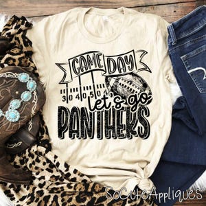 Panthers Football DTF Transfer, Game Day Shirt, Pick Your Color bild 1