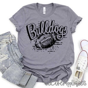 BULLDOGS retro football stripes transfer, you pick color DTF transfer, football mom, Back to school, football transfer, N0T a digital file