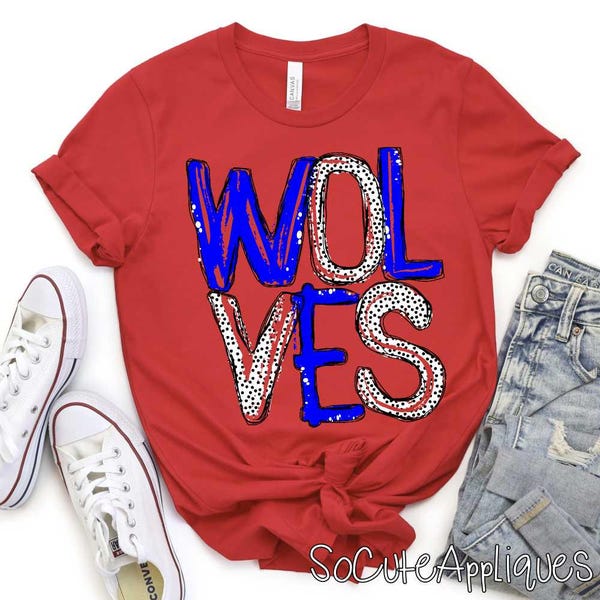 Wolves Mascot DTF Transfer, You Pick Color, Ready to Press