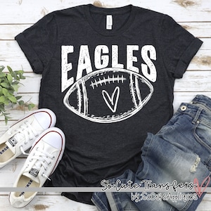 Eagles WHITE screen print transfer, t-shirt transfer, --NOT a digital file--, sports screens, mom transfer, football mom, J-135