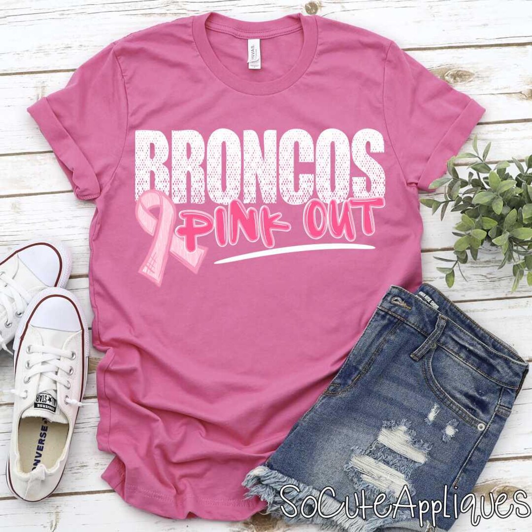 Broncos Pink Ribbon DTF Transfer, Breast Cancer Awareness - Etsy