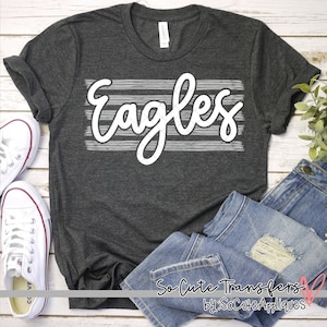 Eagles on STRIPES screen print transfer, baseball mom, t-shirt transfer--NOT a digital file-- sports print, mom transfer