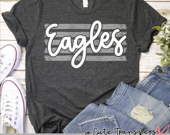 Eagles on Stripes DTF transfer, Baseball Mom T-Shirt