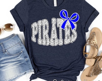 PIRATES bow transfer, you pick color DTF transfer, baseball mom, Back to school, football transfer, N0T a digital file, Ready to Press
