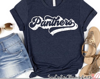 Panthers Script DTF transfer, T-Shirt Heat Press