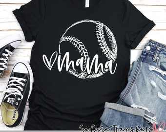 Mama Baseball DTF Transfer, Softball Mom, Plastisol Ink