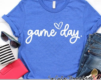 Game Day DTF transfer, White Ink, Sports T-Shirt