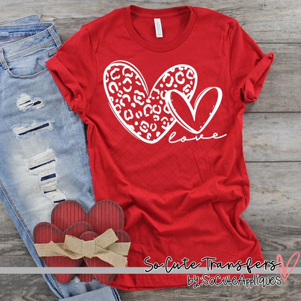 Love double heart screen print transfer, t-shirt transfer, --NOT a digital file--, Valentine's Day, Funny screen print C-52