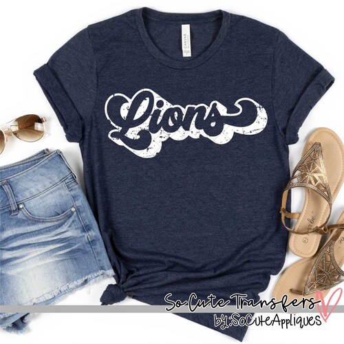 Lions SCRIPT DTF transfer, t-shirt transfer, --NOT a digital file--, sports , mom transfer X-149