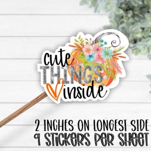 STICKERS Cute things Inside pumpkin *Small Business Stickers* Thank you stickers, Waterproof vinyl sticker, Fall sticker, ST-1