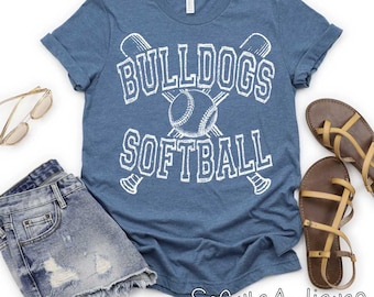 Bulldogs Softball Mascot DTF Transfer, Ready to Press