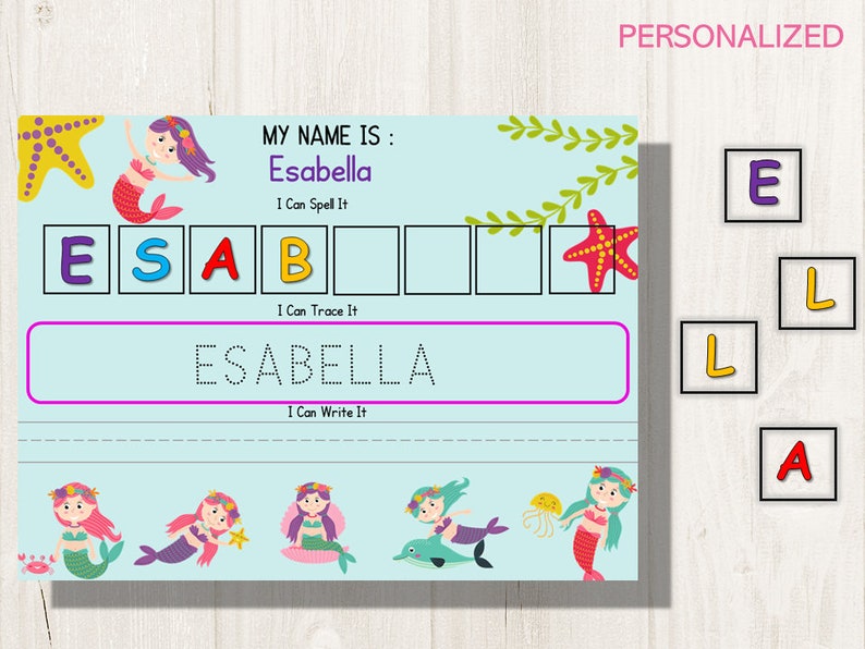 Personalized Name Tracing Printable Worksheet, Learning Binder