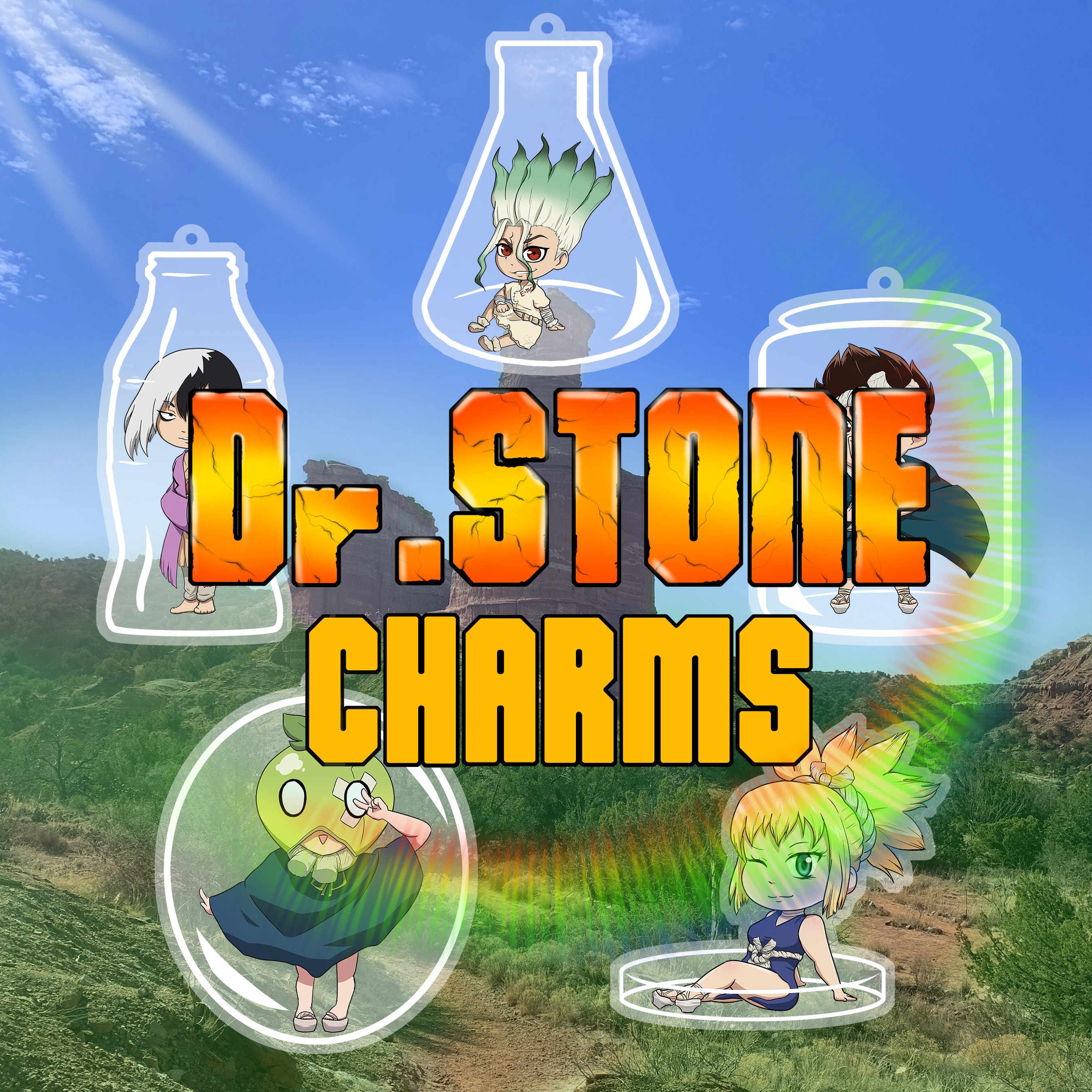 Dr Stone Glassware Of Science Charms Etsy Canada