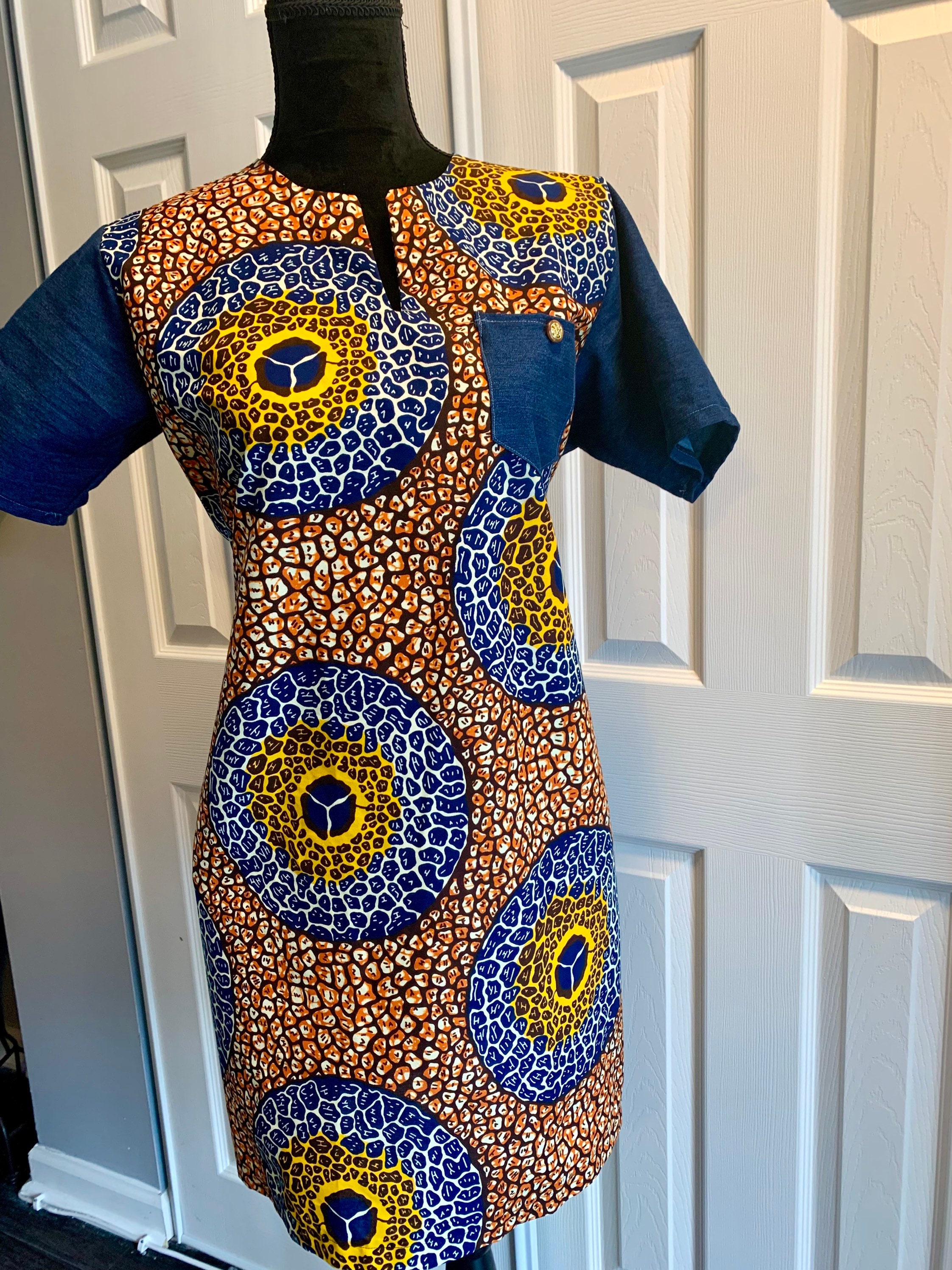 ankara denim dresses