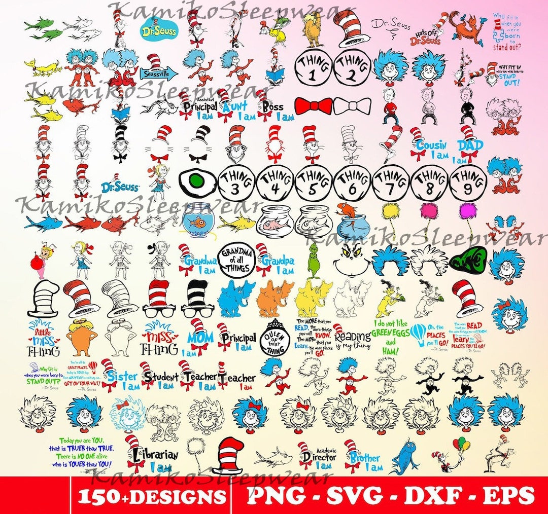 600 Files Dr. Seuss Svg Bundle Layered Item, Dr. Seuss Quotes Cat in ...