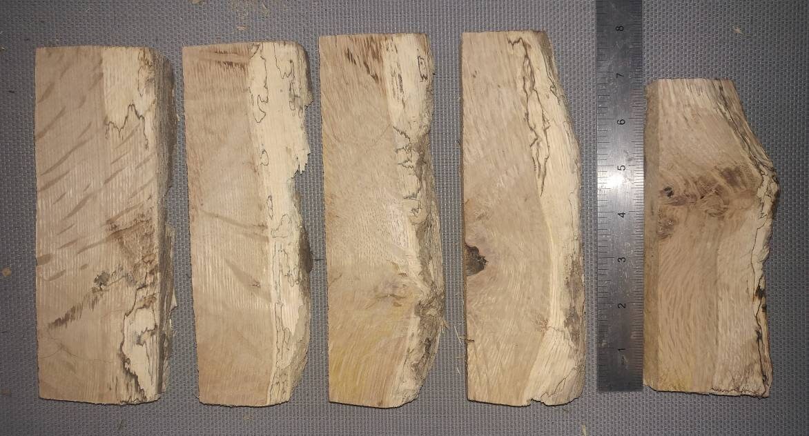 Live Edge Spalted Quarter Sawn Oak Lumber Remnants 5 Pc Etsy UK