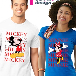 Mickey and Minnie Matching Disney Shirts, Cute Disney Couple Shirts, Mickey & Minnie Fun Design t-shirts Disney Trip Outfit, Disney vacation