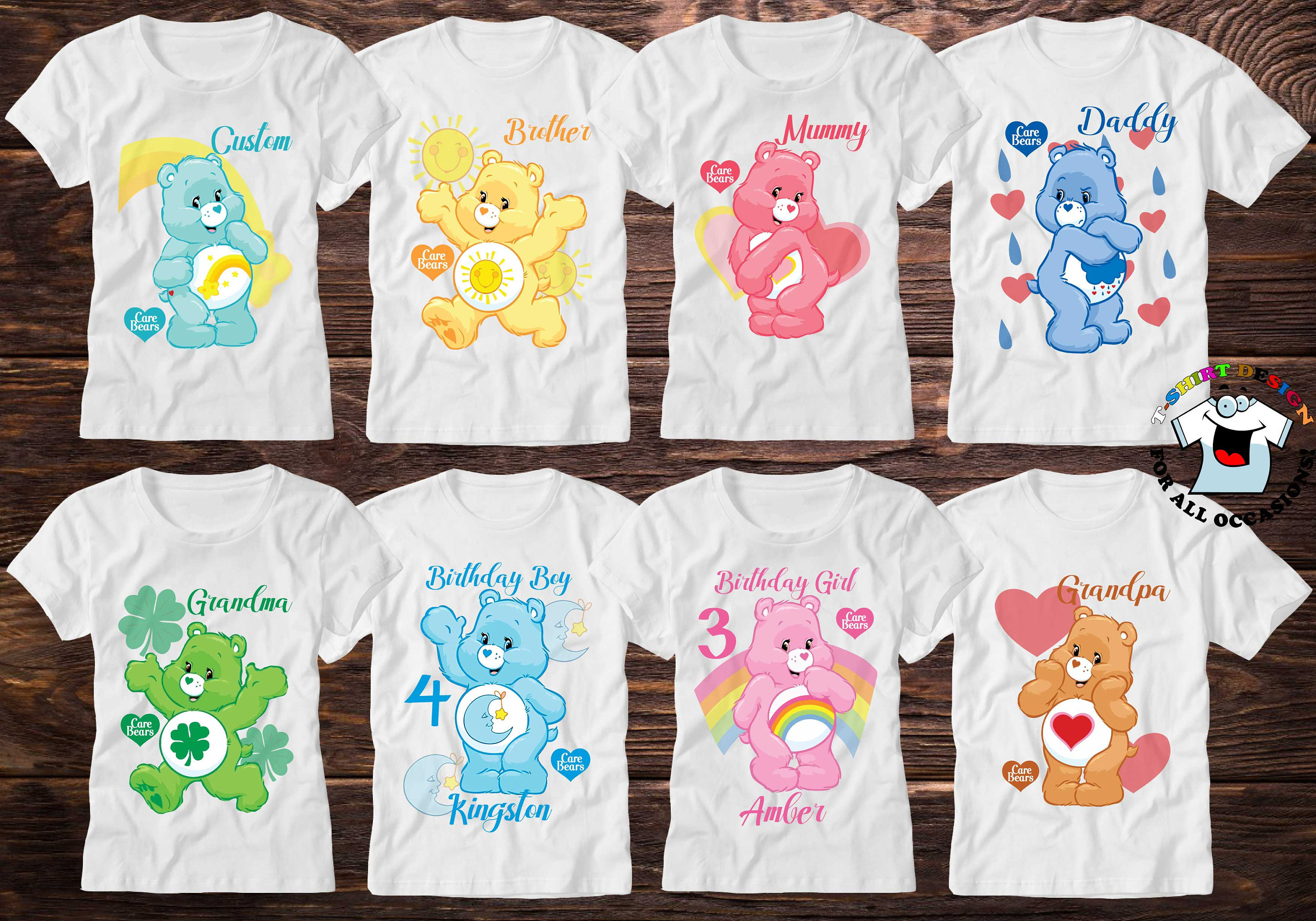 Care Bears Family Birthday Shirt Personalized Birthday Family Etsy