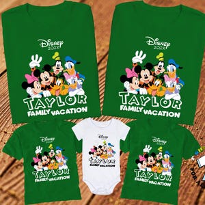 Disney Family Vacation Shirts 2025 – Matching Mickey & Friends Tees with Custom Name, Personalized Disney Trip T-Shirts 2025 Disney vacation