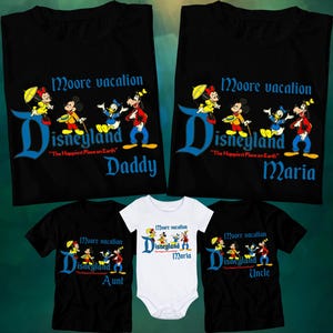 Custom Disneyland Family Shirts – Matching Vacation Tees with Mickey & Friends – Personalized Disney Trip Outfits for All Ages