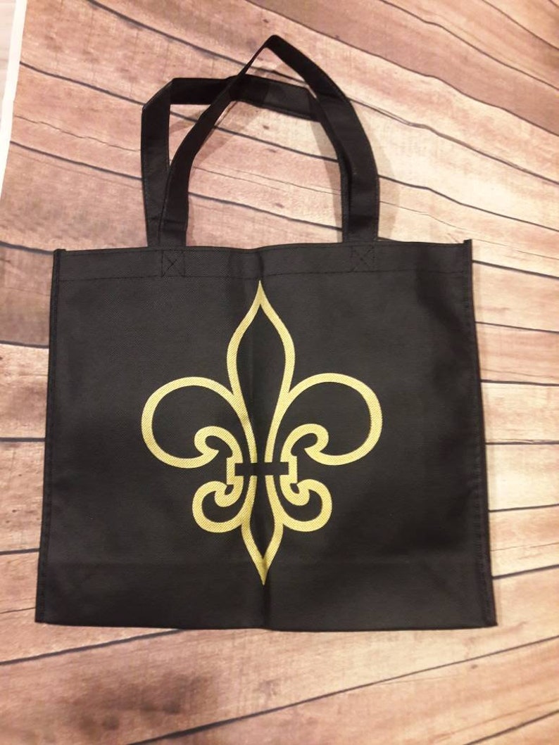 personalised fleur-de-lis totes black or purple