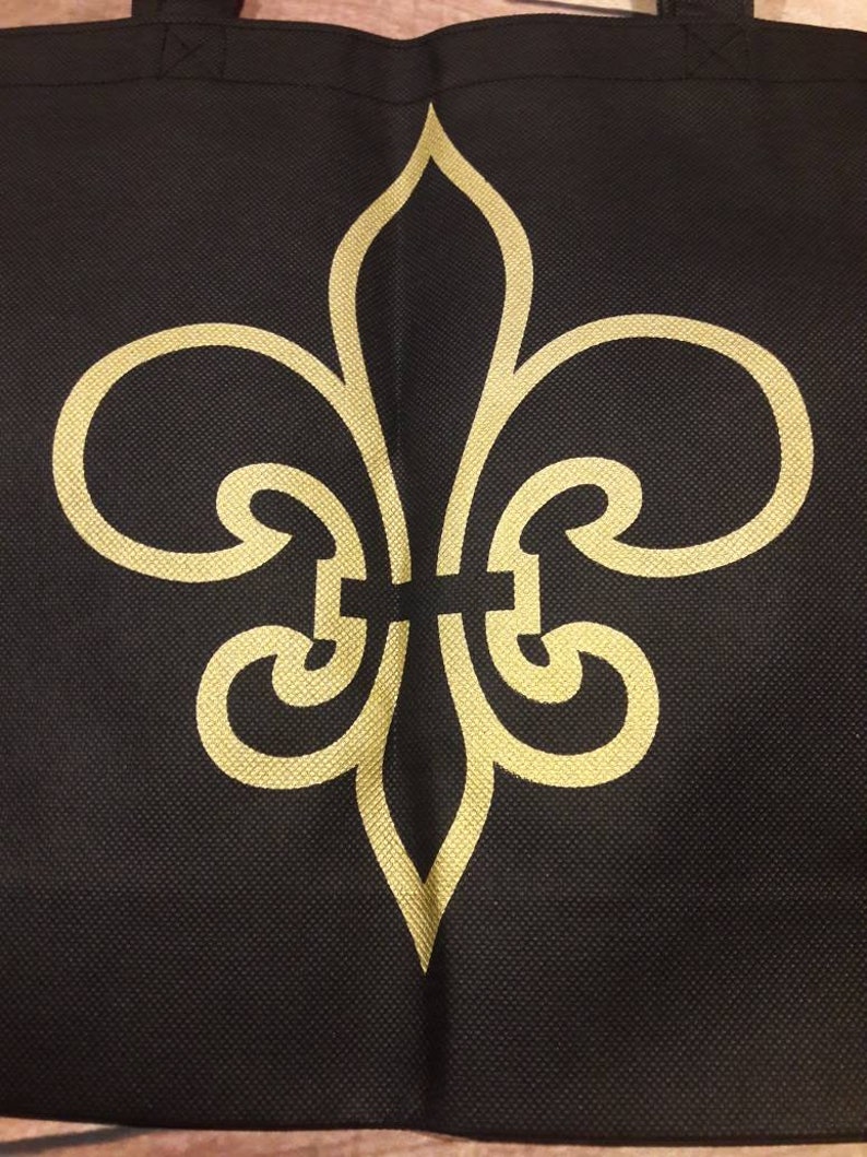 personalised fleur-de-lis totes black or purple