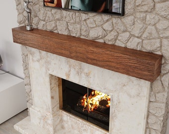 Rustic Mantel Shelf |  Fireplace Mantel | Wood Mantel | Wall Shelf | Floating Shelf | Distressed | Wooden Rough Fireplace Shelf Mantel