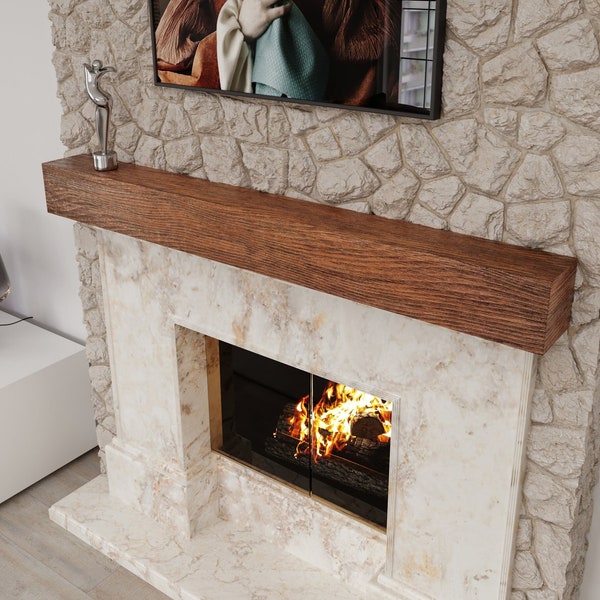 Rustic Mantel Shelf |  Fireplace Mantel | Wood Mantel | Wall Shelf | Floating Shelf | Distressed | Wooden Rough Fireplace Shelf Mantel