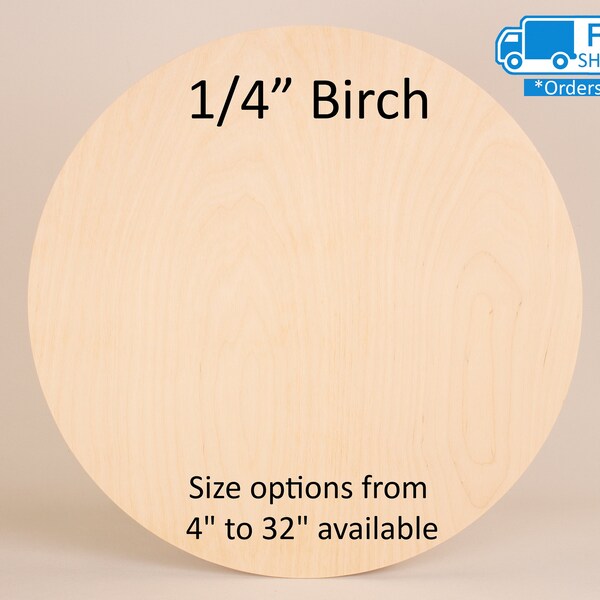 Plywood Rounds - Premium Birch Plywood Circles 1/4", Round Wood Discs, DIY Craft Supplies, Personalized Gifts, Durable Plywood Rounds