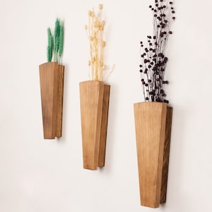 MEDIUM - Wood Wall Pocket | Faux Flower Holder | Wood Wall Decor | Wall Hanging for Greenery and Dried Flowers | Gift for Mom