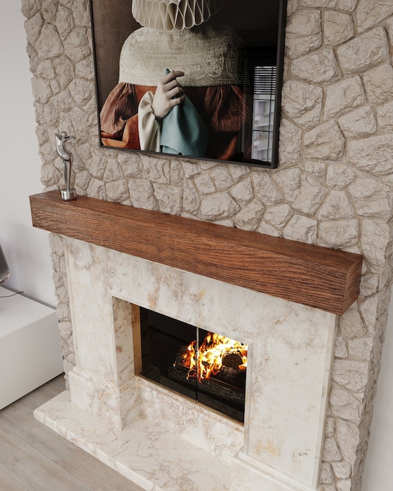 Rustikale Mantel Regal | Kaminsims | Holz Mantel | Wandregal | Schwebendes Regal | Beunruhigt | Hölzerner rauer Kamin-Regal-Mantel