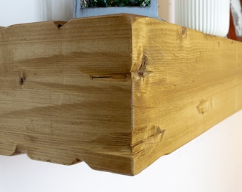 Distressed Mantel, Rough Hewn Fireplace Shelf Mantel, Wood Floating Mantel, Custom Made Mantel