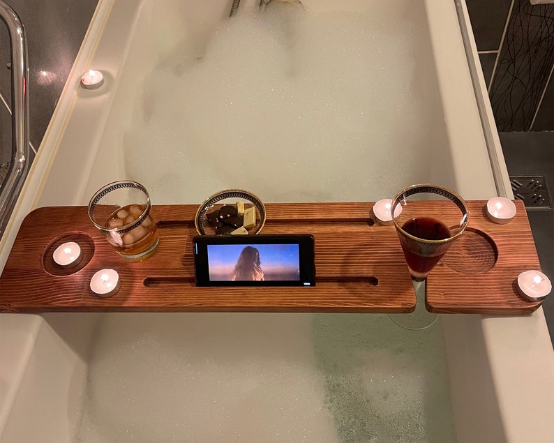 Bath Tub Tray Handmade Wood Bath Tub Tray Bath Caddy Bath Etsy